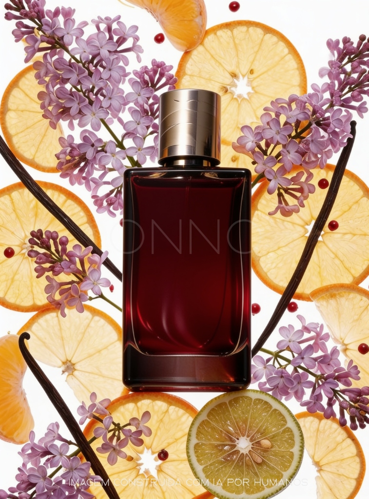 Perfume com flores e citricos
